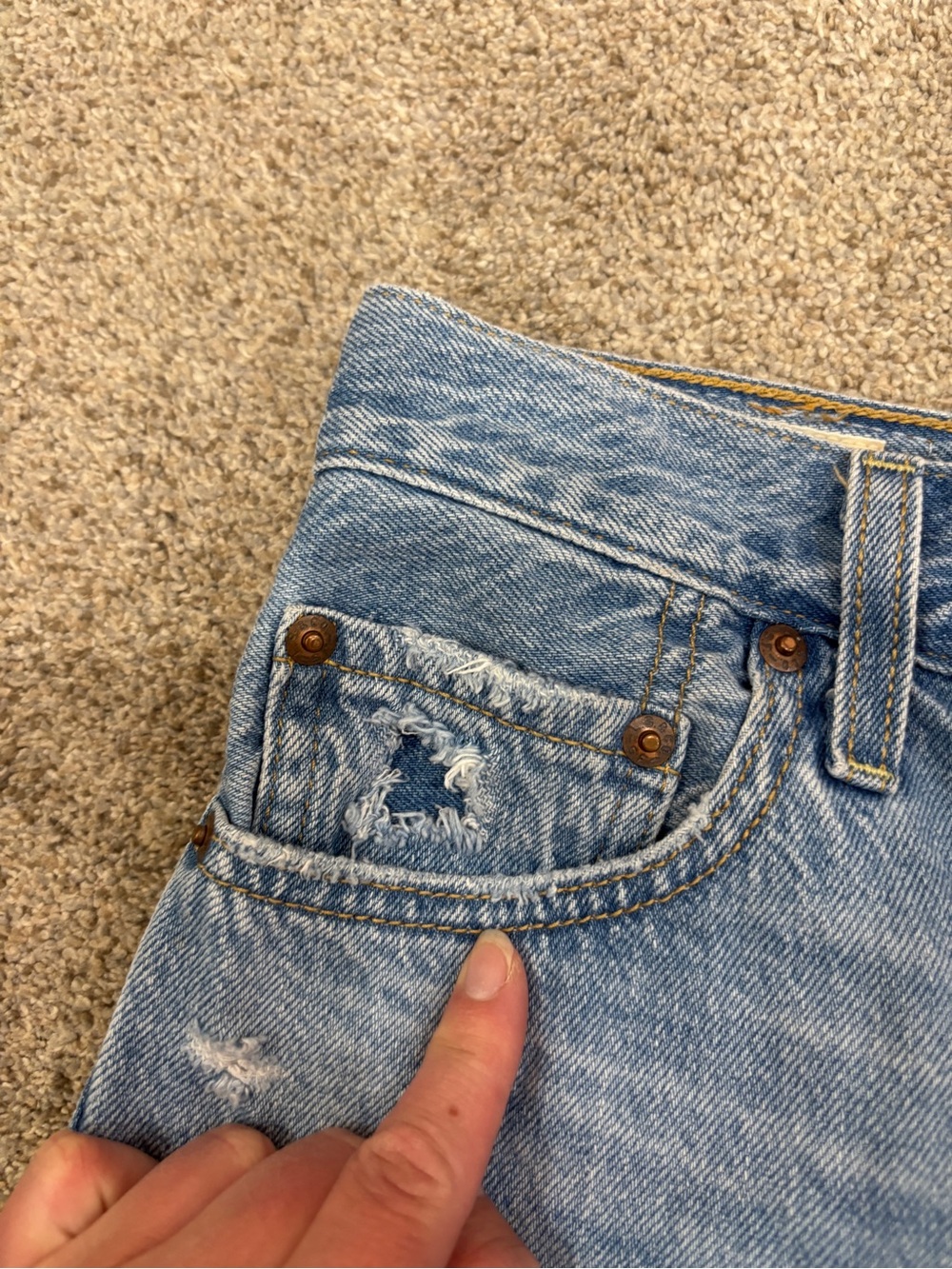 Levi's Premium Button Fly Ribcage Shorts Cutoff Button Fly 28 - Picture 13 of 13